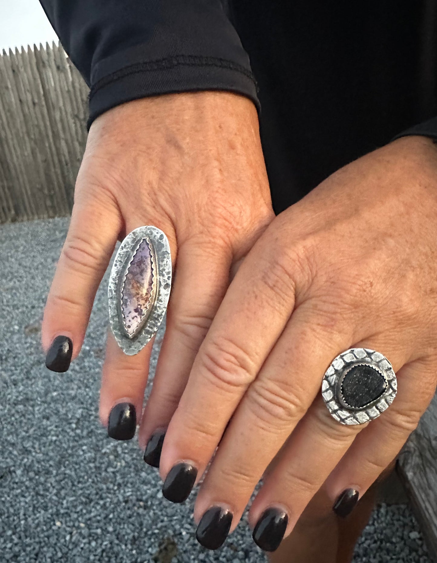 Black Druzy Statement Ring