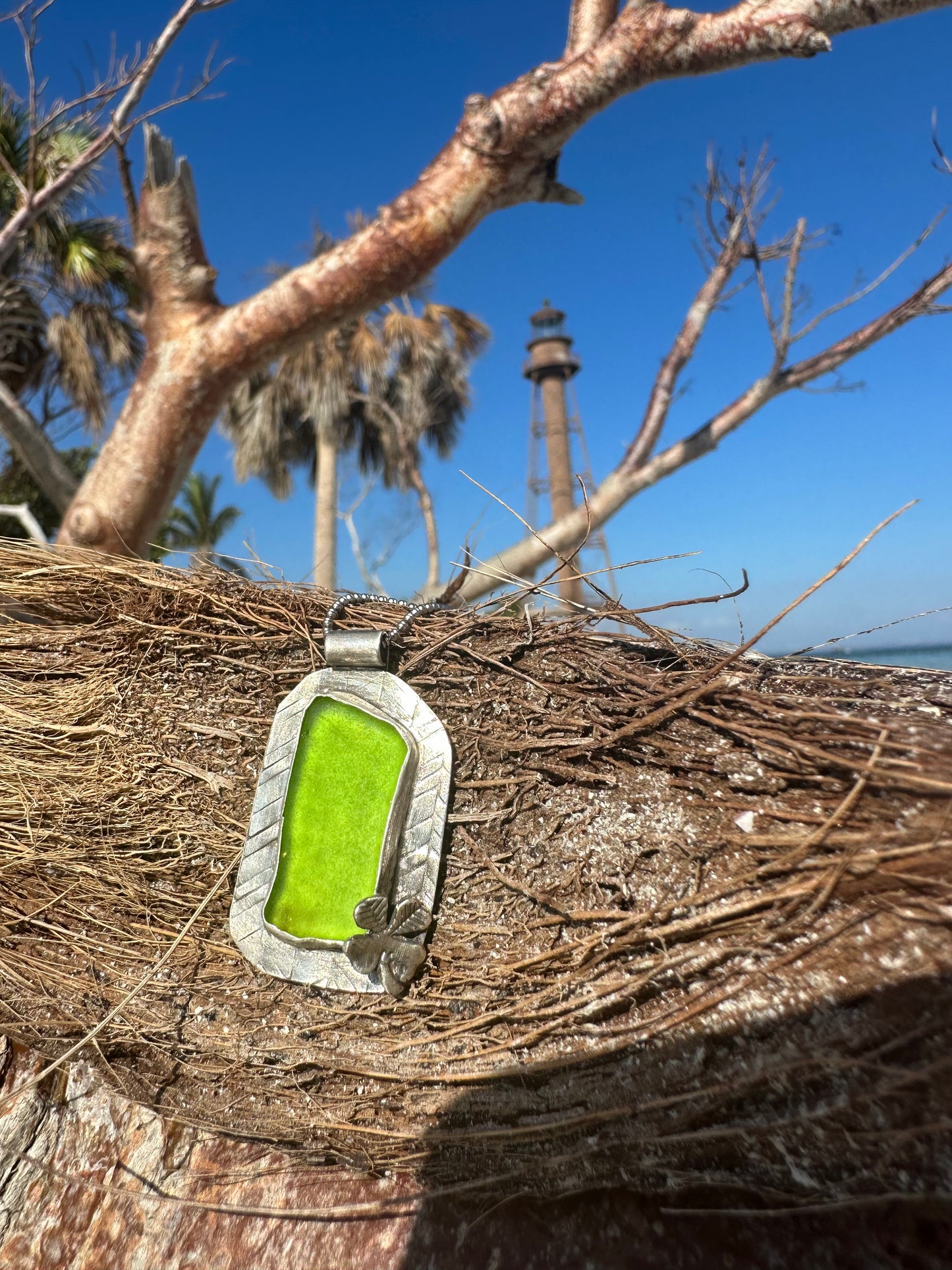 Good Luck and Sunshine Beach Glass Pendant