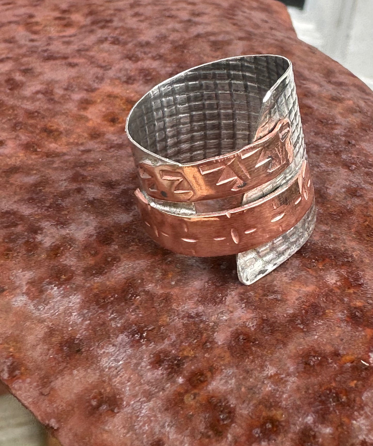 Sterling and copper wrapped Ring