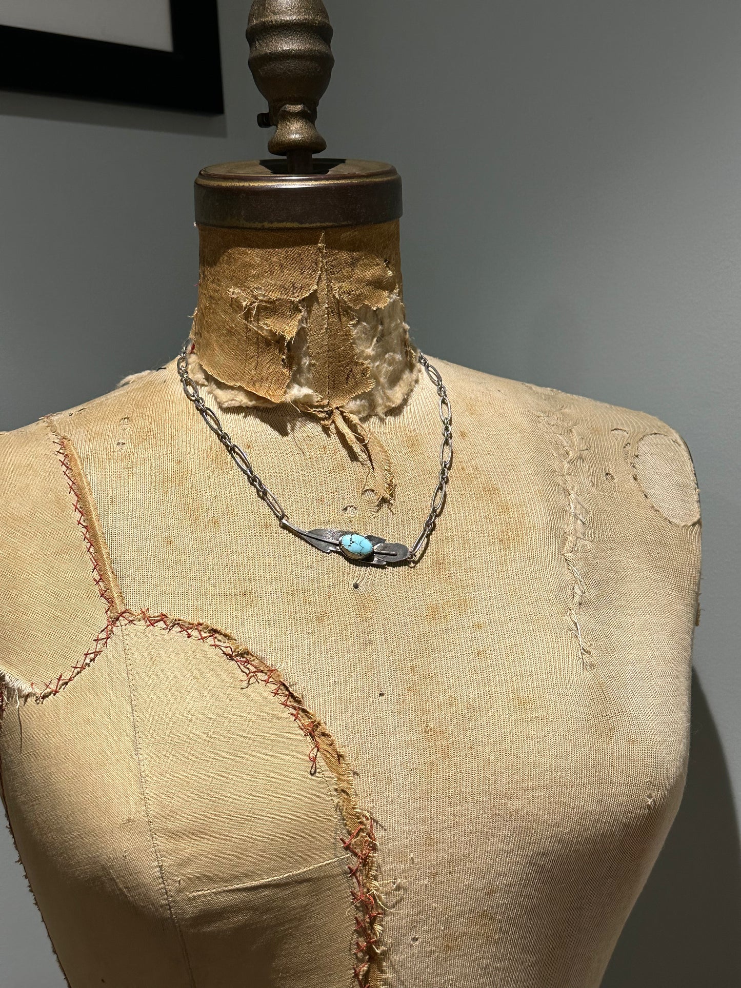 Feather and Turquoise Pendant