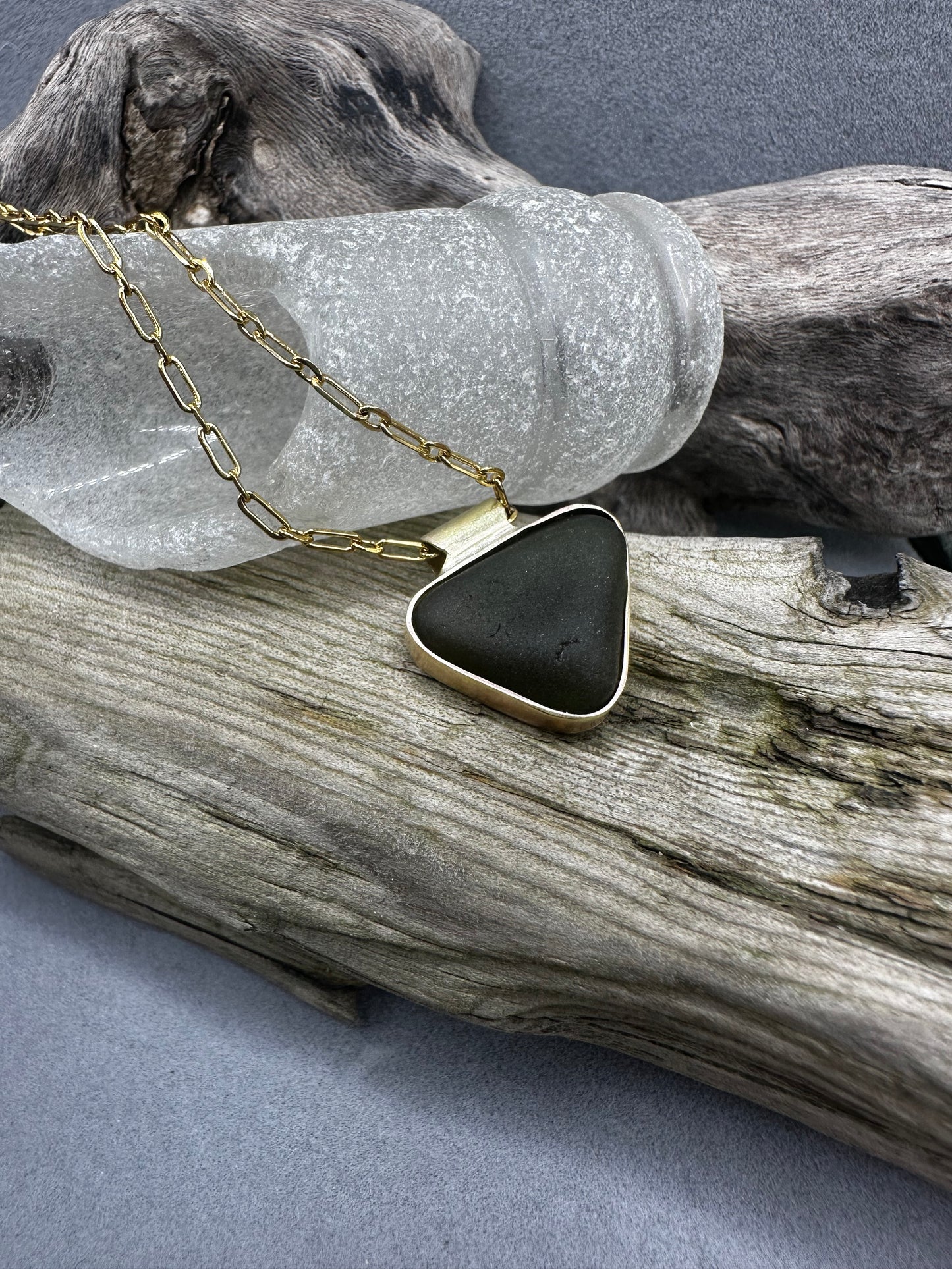 Pirate Glass and Gold Pendant