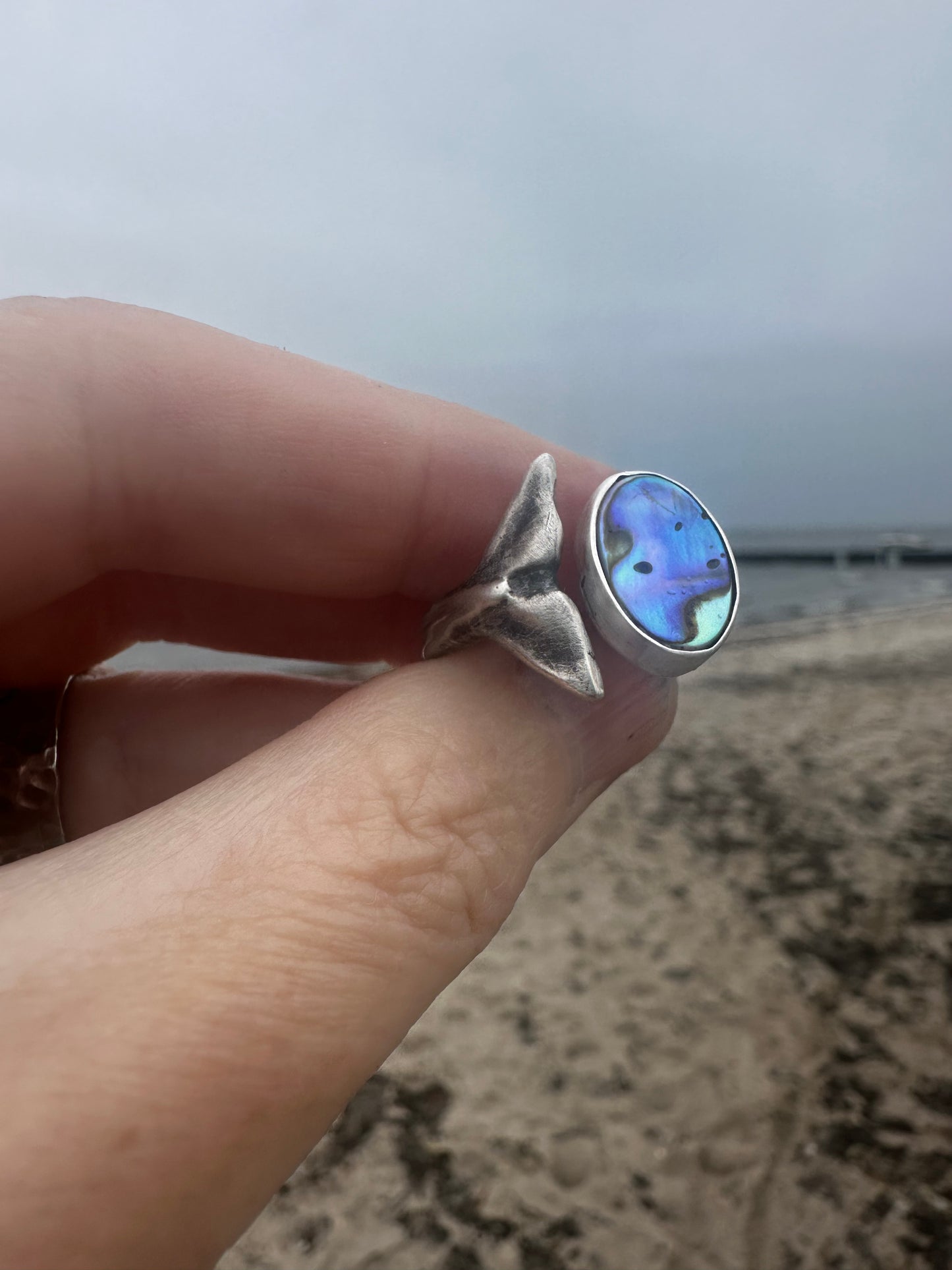 Mermaid tail abalone ring