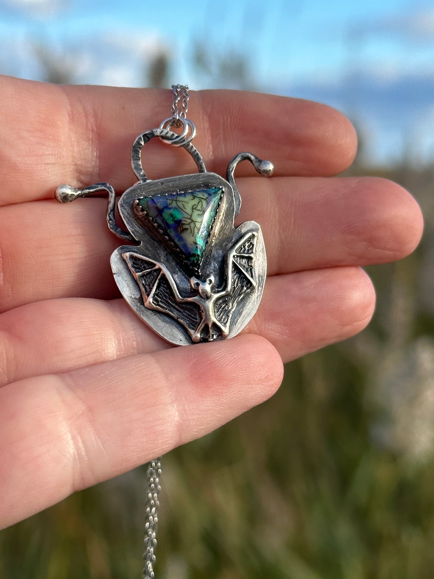 Spooky Sterling Opal Pendant