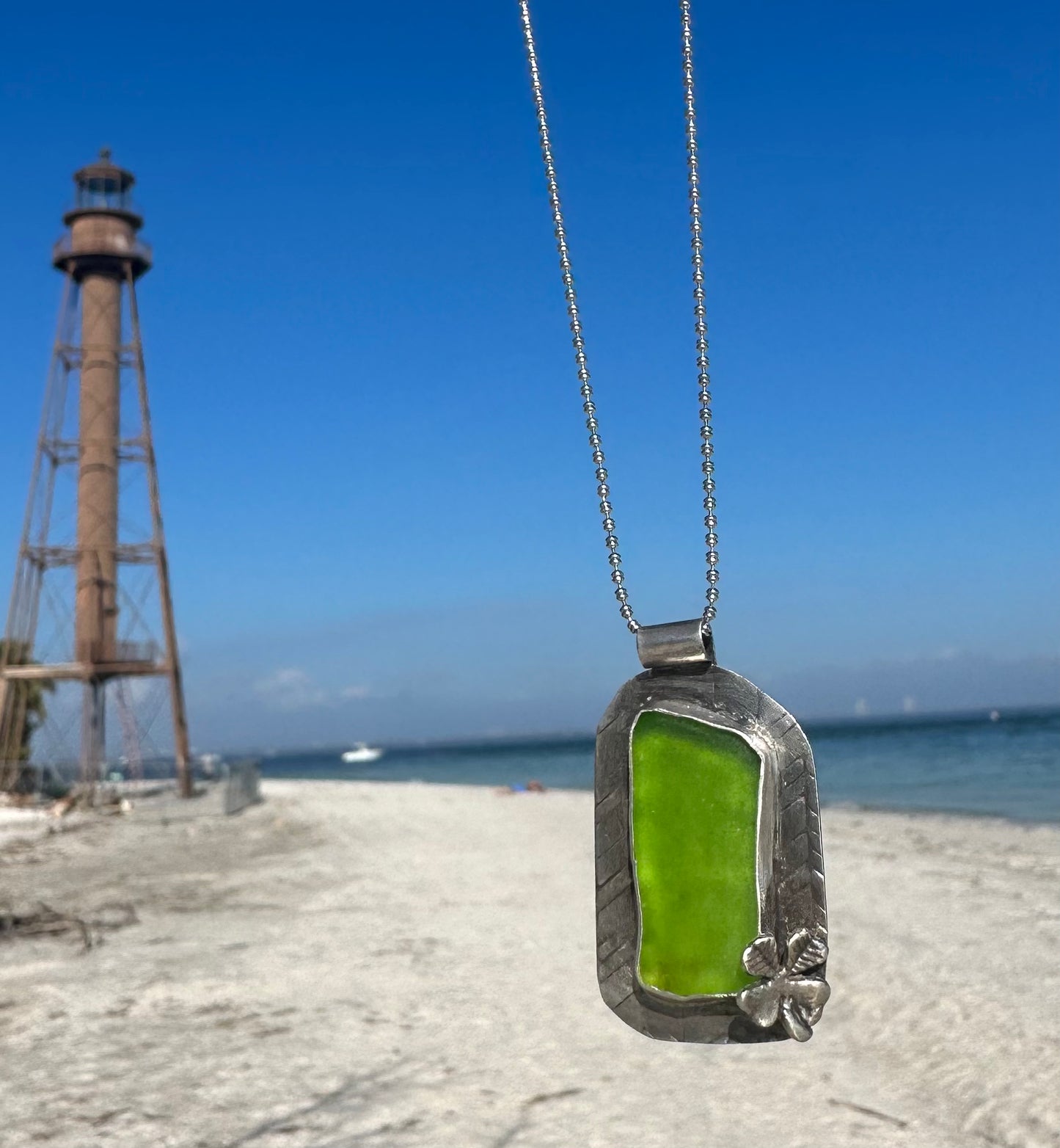 Good Luck and Sunshine Beach Glass Pendant