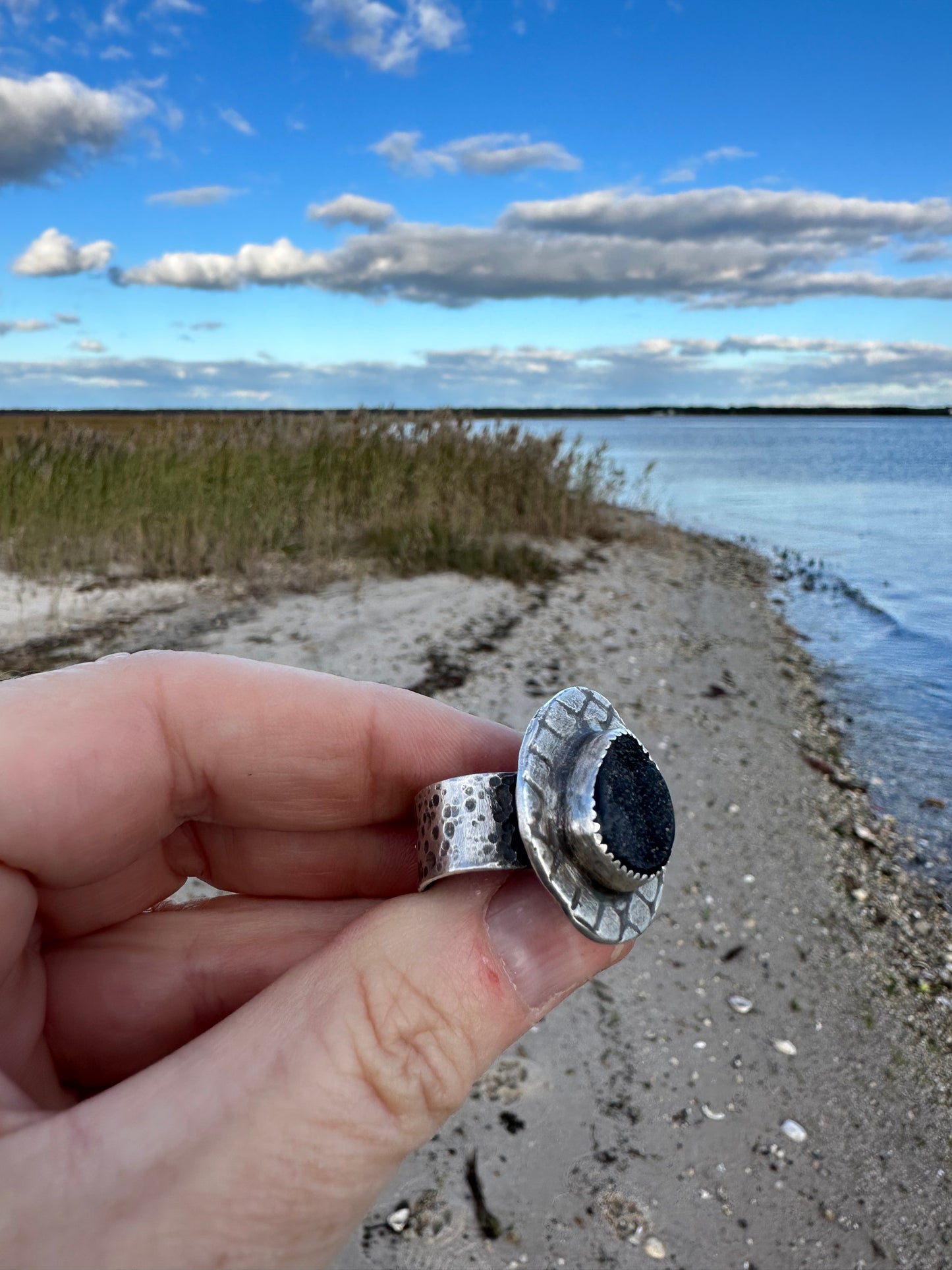 Black Druzy Statement Ring