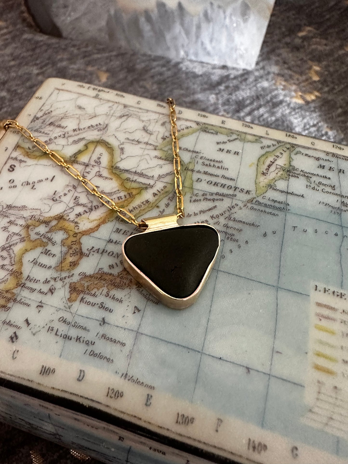 Pirate Glass and Gold Pendant