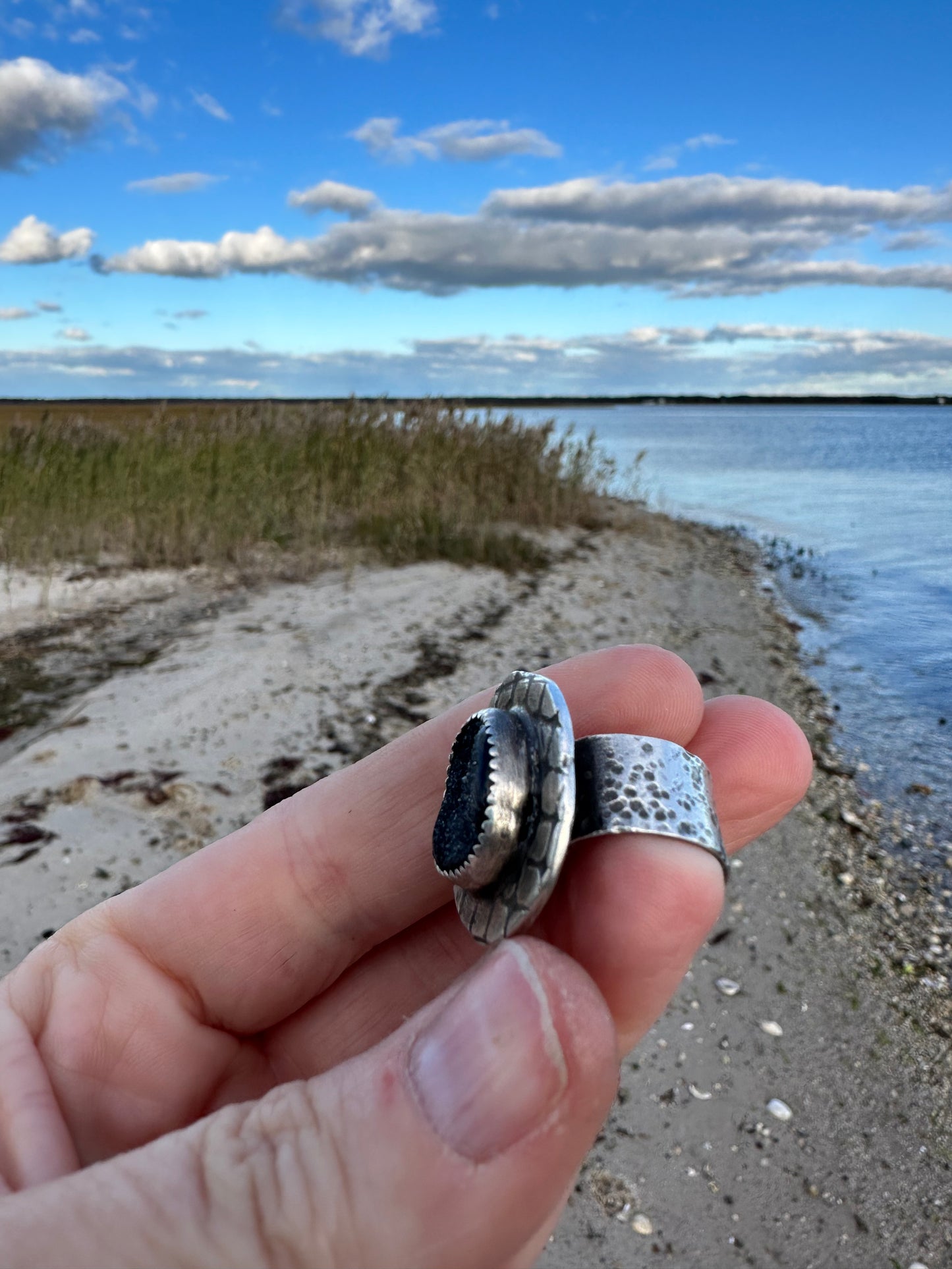 Black Druzy Statement Ring