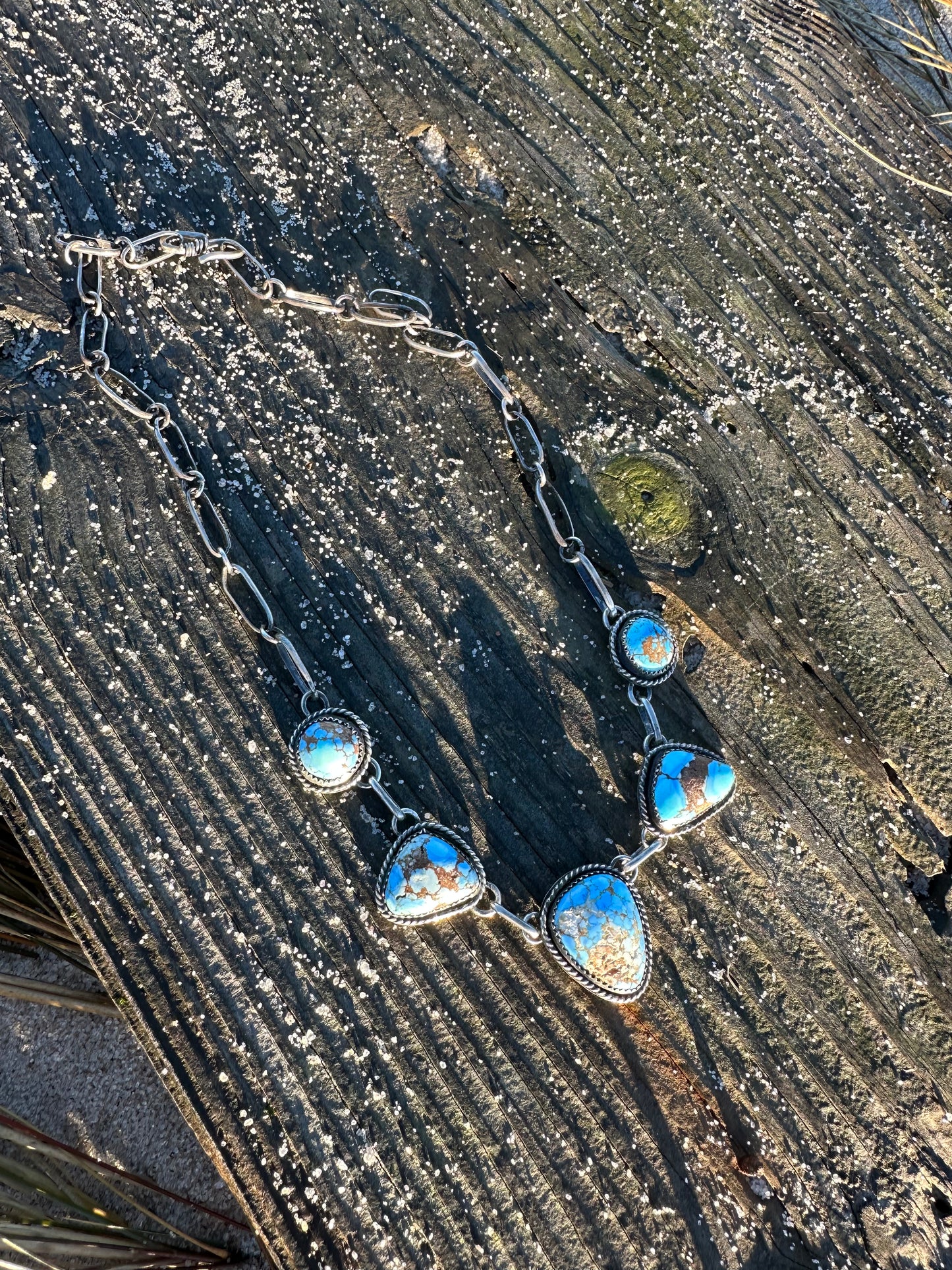 5 cab Golden Hills Turquoise Necklace