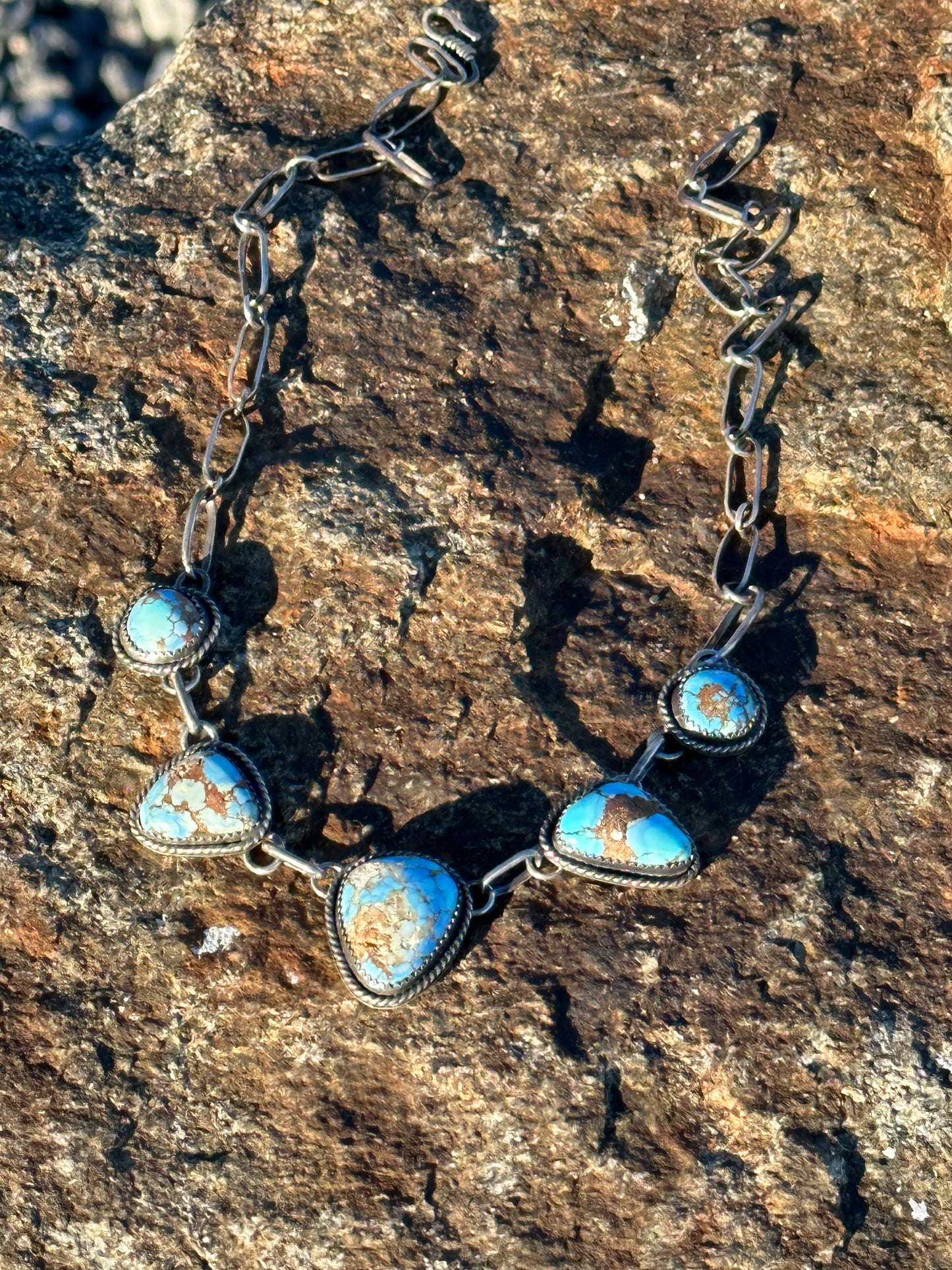 5 cab Golden Hills Turquoise Necklace