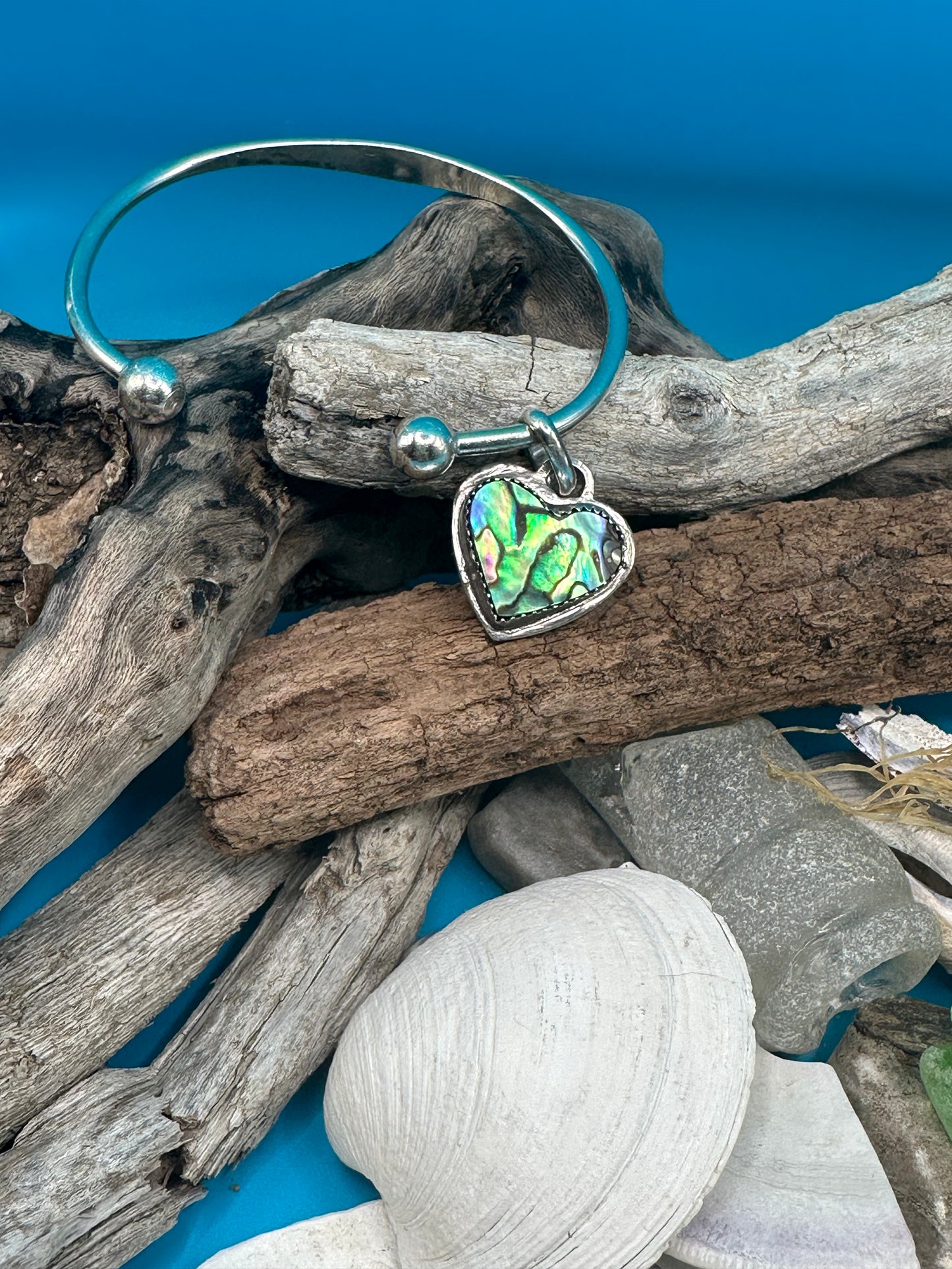 Abalone heart cuff