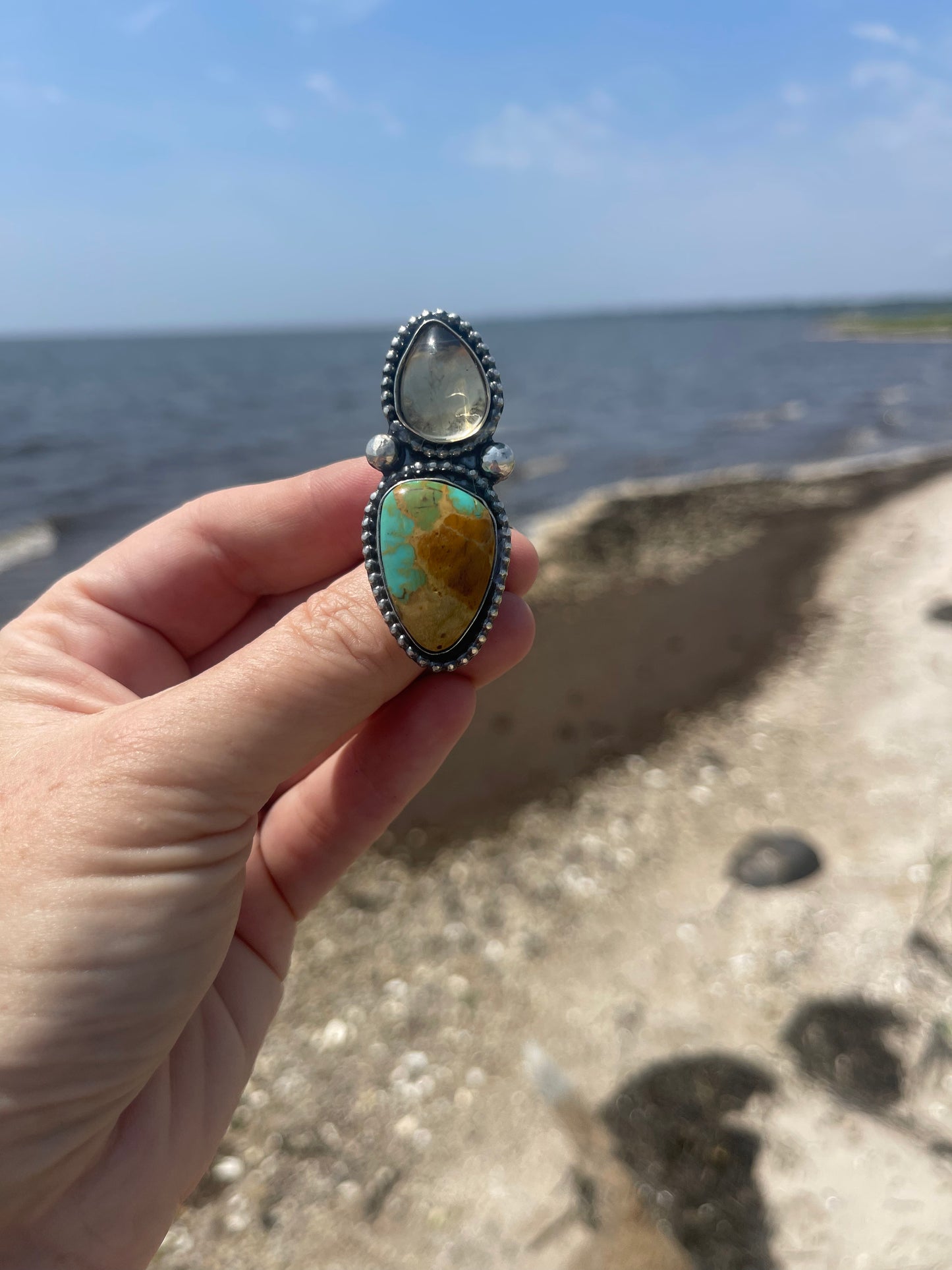 Turquoise Double Stone Ring