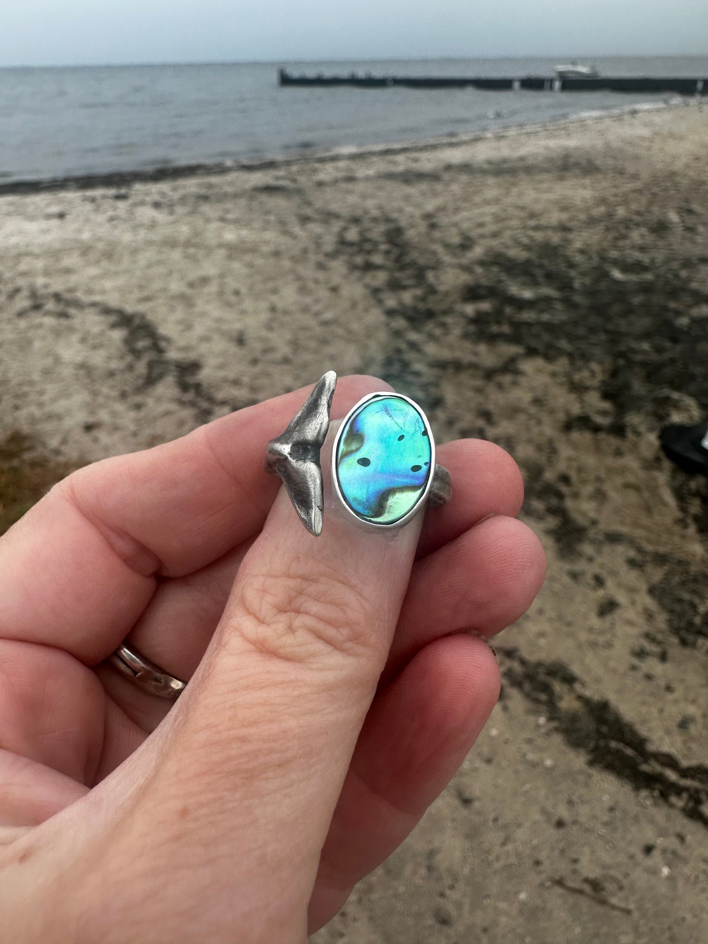 Mermaid tail abalone ring