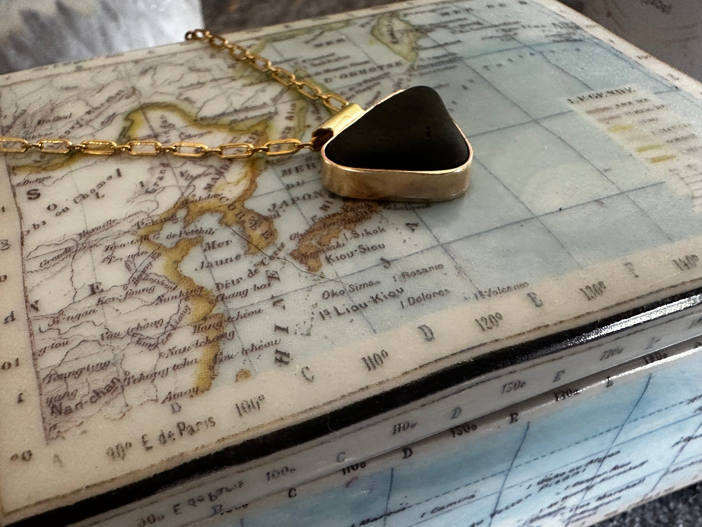 Pirate Glass and Gold Pendant