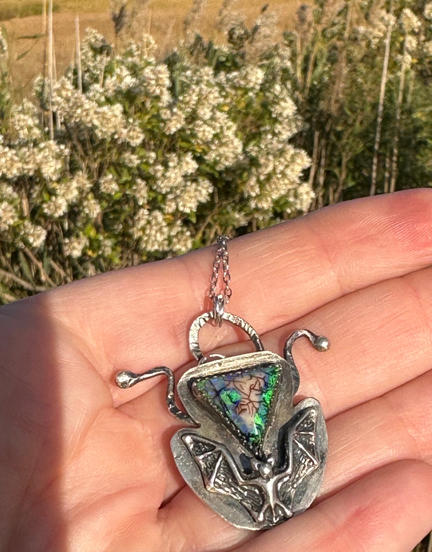 Spooky Sterling Opal Pendant