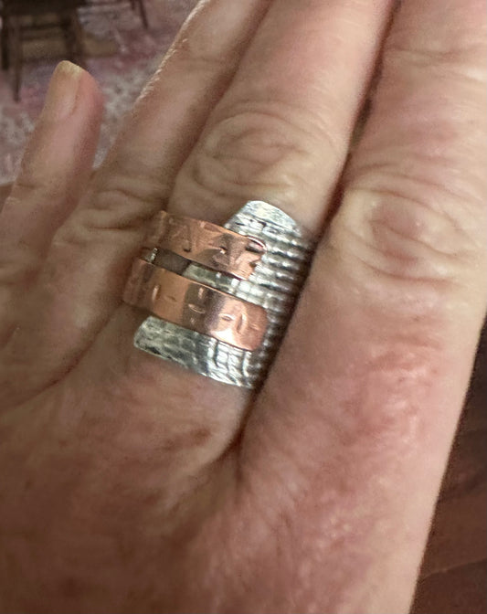 Sterling and copper wrapped Ring