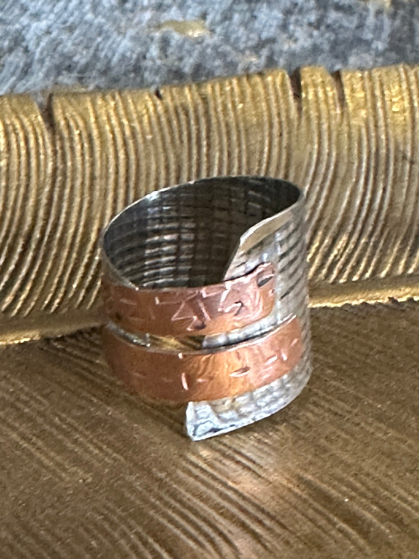 Sterling and copper wrapped Ring