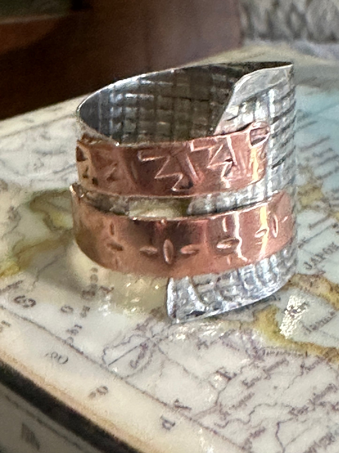 Sterling and copper wrapped Ring