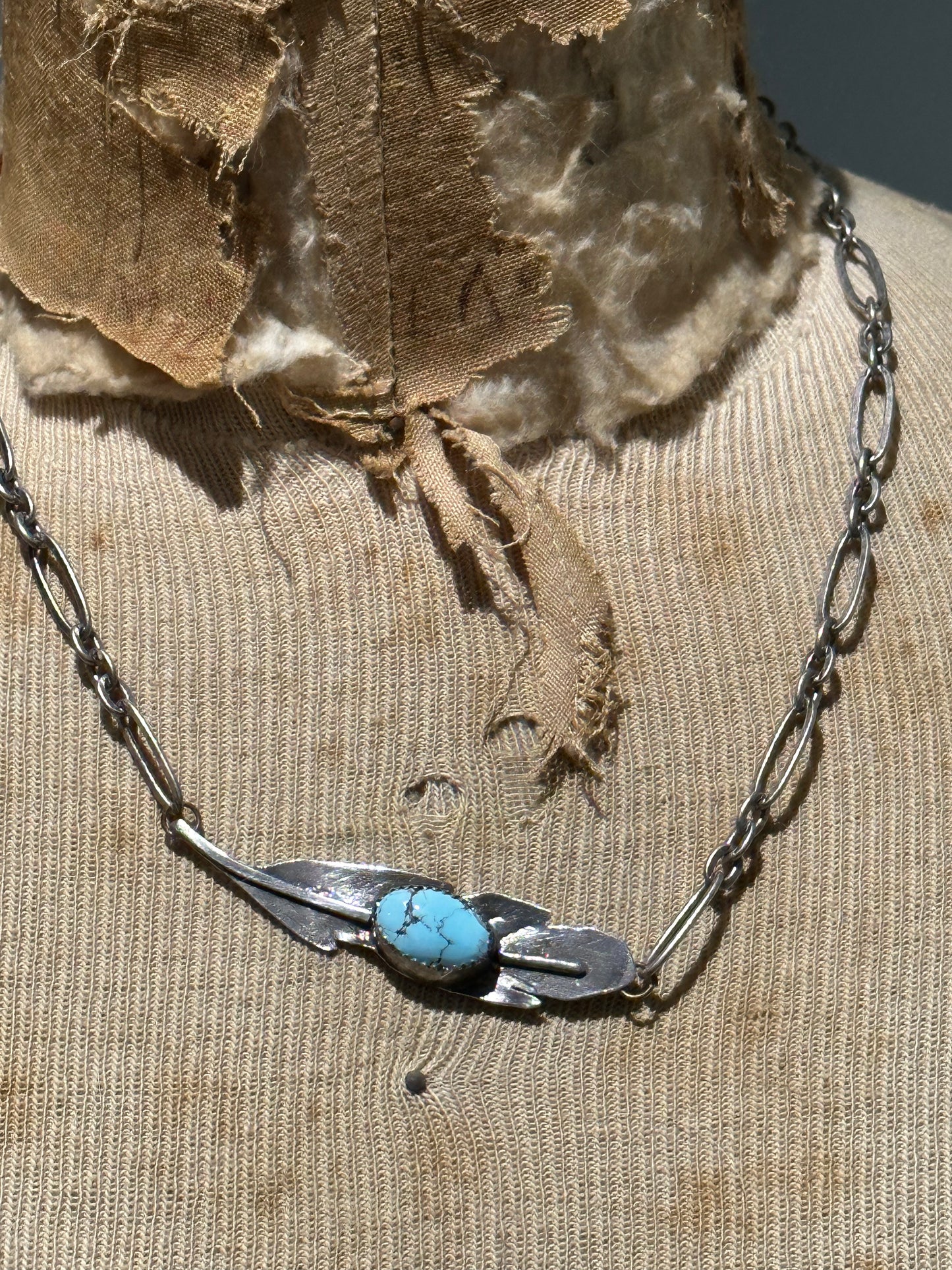Feather and Turquoise Pendant