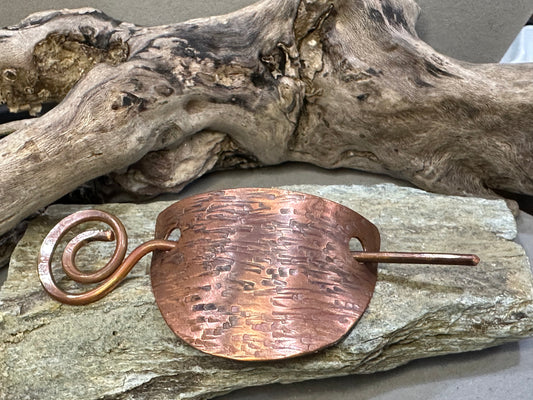 Hammered texture Copper Hair slide