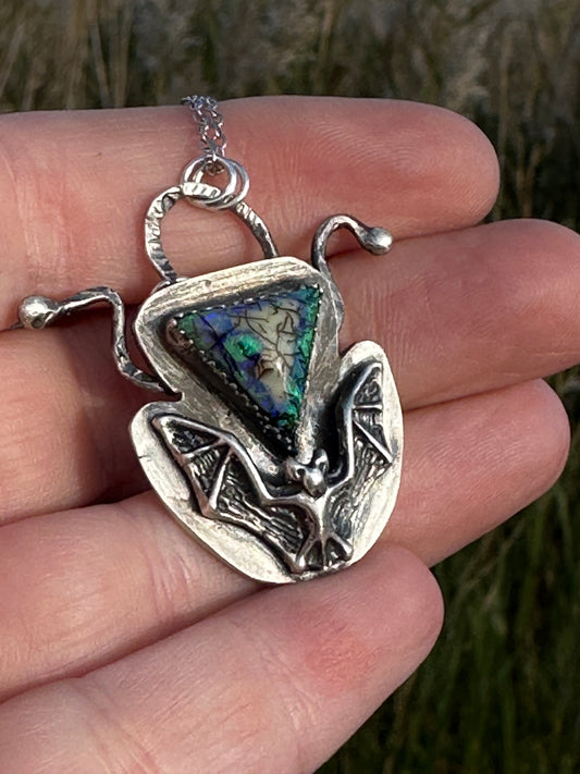 Spooky Sterling Opal Pendant