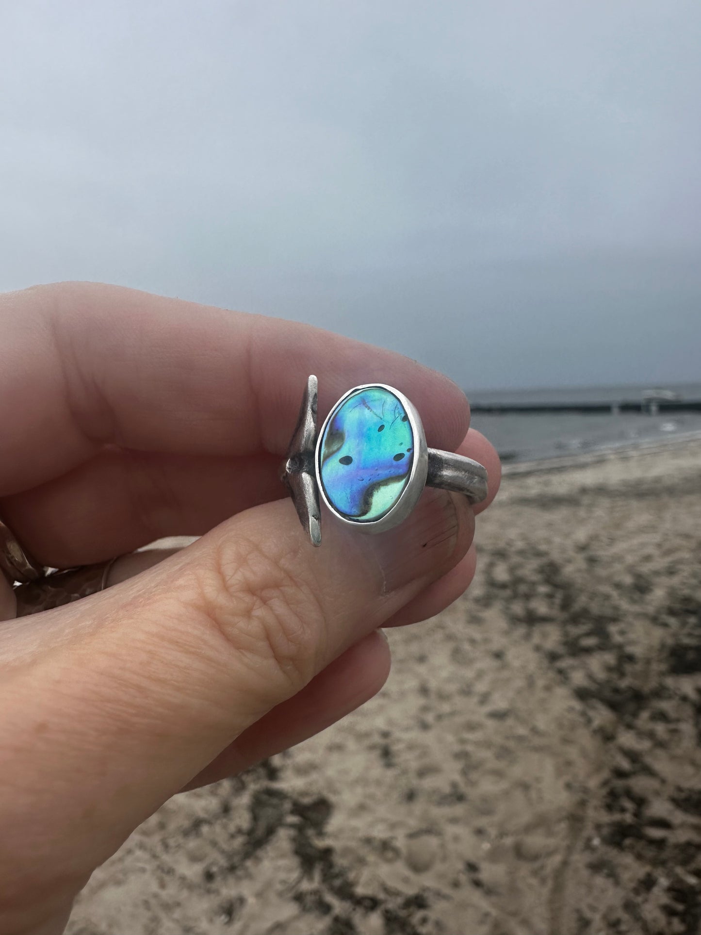 Mermaid tail abalone ring