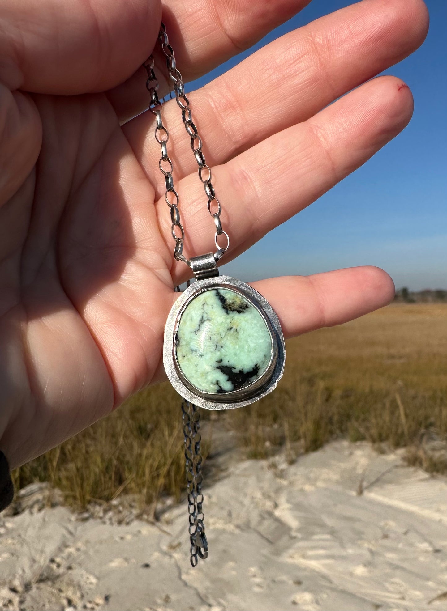 Broken Arrow Variscite pendant