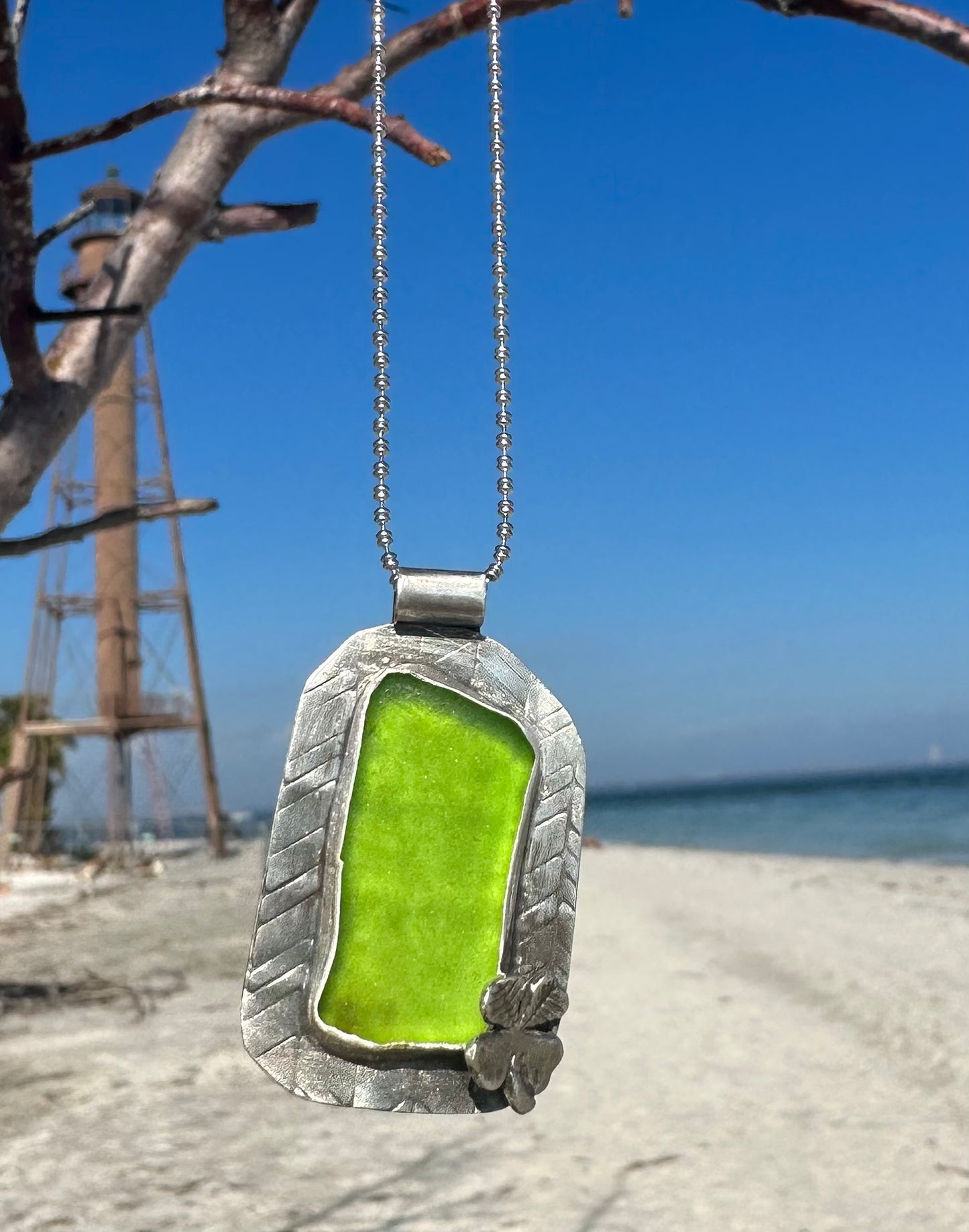 Good Luck and Sunshine Beach Glass Pendant