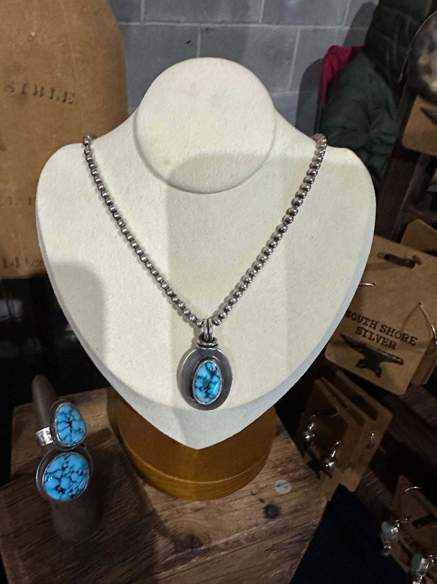 Golden Hills Pendant and thick 18” sterling silver ball bead Chain