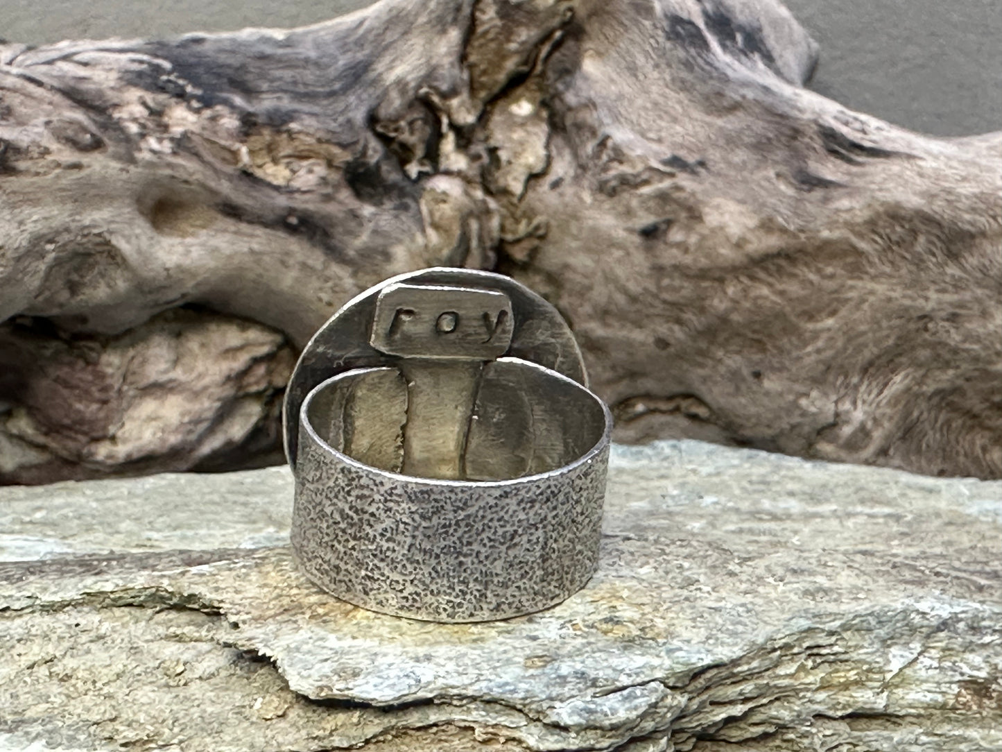 Kingman Black Web Turquoise Ring