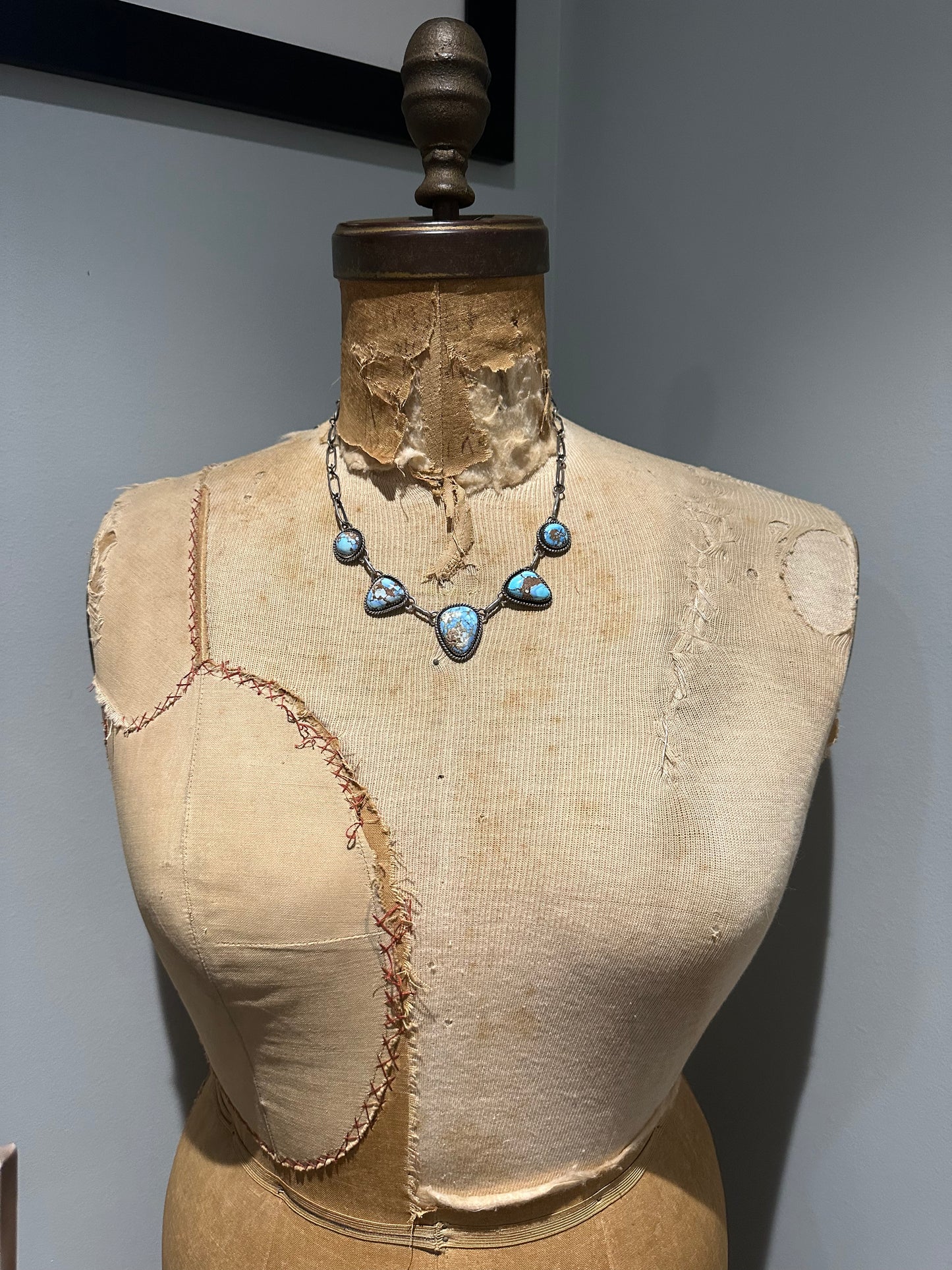 5 cab Golden Hills Turquoise Necklace