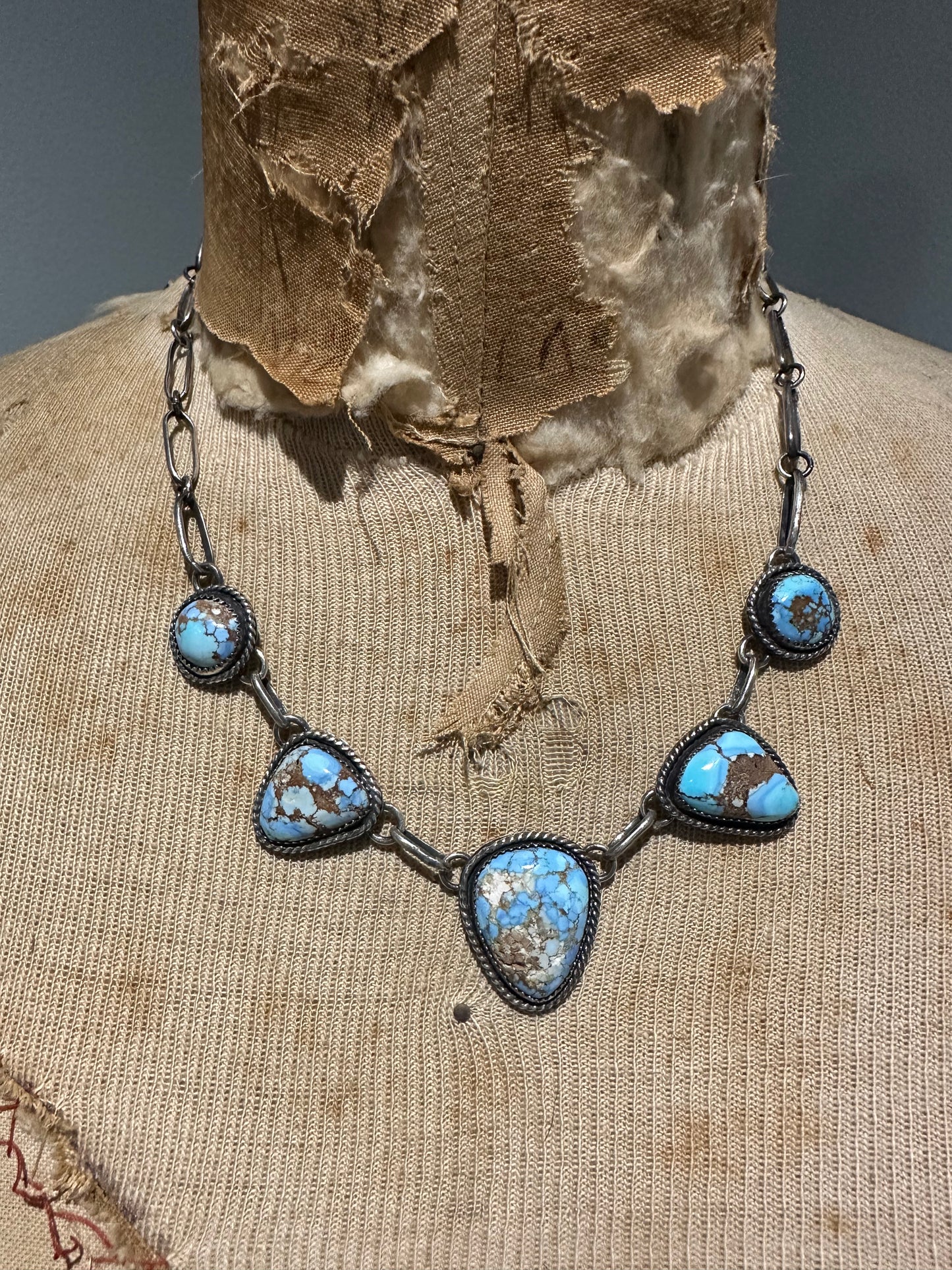 5 cab Golden Hills Turquoise Necklace