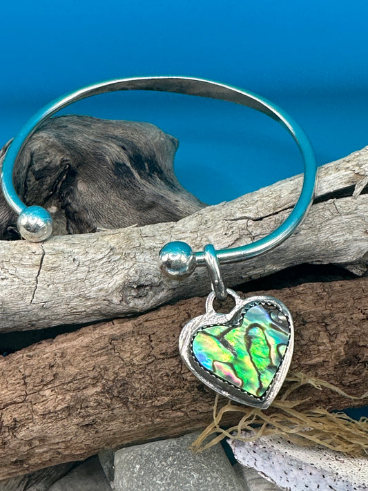 Abalone heart cuff